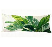 Cuscino Lungo per Dormire Sul Fianco 140 x 40 cm Pianta Federe Cuscini Foglie Motivo Stampa Fronte-Retro Cuscino Lungo, Supporto Gravidanza per il Rposo Notturno per Letto e Relax Body Pillow J0-137