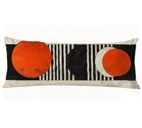 Cuscino Lungo per Dormire Sul Fianco 145 x 40 cm Rosso Federe Cuscini Nero Motivo Stampa Fronte-Retro Cuscino Lungo, Supporto Gravidanza per il Rposo Notturno per Letto e Relax Body Pillow J0-63