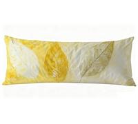 Cuscino Lungo per Dormire Sul Fianco 180 x 50 cm Giallo Federe Cuscini Foglia Motivo Stampa Fronte-Retro Cuscino Lungo, Supporto Gravidanza per il Rposo Notturno per Letto e Relax Body Pillow J0-630