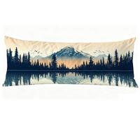 Cuscino Lungo per Dormire Sul Fianco 180 x 50 cm Paesaggio Federe Cuscini Lago Motivo Stampa Fronte-Retro Cuscino Lungo, Supporto Gravidanza per il Rposo Notturno per Letto e Relax Body Pillow J0-475