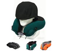 Cuscino massaggiante con cappuccio Travelzen, cuscino per il collo Zen da viaggio, massaggio 3D Dual-Core e calore terapeutico, imita l'azione impastatrice delle mani umane, premi e gonfia (green)
