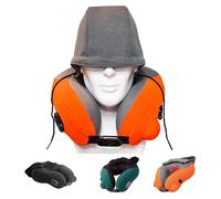 Cuscino massaggiante con cappuccio Travelzen, cuscino per il collo Zen da viaggio, massaggio 3D Dual-Core e calore terapeutico, imita l'azione impastatrice delle mani umane, premi e gonfia (orange)