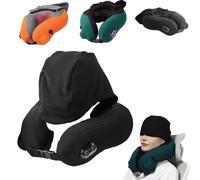 Cuscino massaggiante con cappuccio Travelzen, Simula un vero massaggio alle mani umane/Supporto per il collo a 360° / Regolazione a due velocità/Riscaldamento, Cuscino Travel Zen (B)