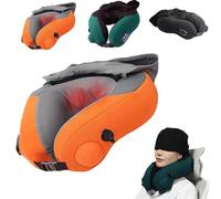 Cuscino massaggiante con cappuccio Travelzen, Simula un vero massaggio alle mani umane/Supporto per il collo a 360° / Regolazione a due velocità/Riscaldamento, Cuscino Travel Zen (A)