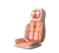 Cuscino massaggiante, massaggiatore per la schiena con funzione di calore, tappetino per massaggio Shiatsu per auto/casa, massaggio a tutto il corpo con testine massaggianti 3D e vibrazioni (beige)