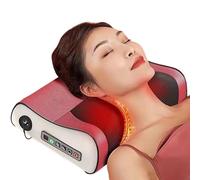 Cuscino massaggiante riscaldato portatile con nodi rotanti e coperchio in rete traspirante, compatto per l'uso quotidiano | riduzione dello stress alla schiena del collo, comfort