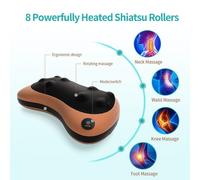 Cuscino Massaggiante Shiatsu 8 Teste Rotanti per Collo e Schiena Auto Casa