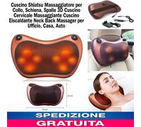Cuscino Massaggiante Shiatsu Massaggiatore Cervicale Collo Gambe Schiena Auto