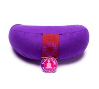 Cuscino Meditazione Mezzaluna VIOLA 7° Chakra Yoga Relax Cotone Pula Grano