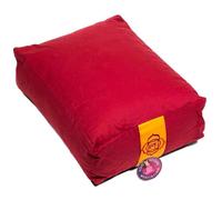 Cuscino Meditazione ROSSO 1° Chakra Yoga Bolster Cotone Pula Grano Mattone