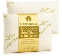Cuscino Memory Foam Aloe Vera - Ortopedico, Antiacaro, Ergonomico - Federa Traspirante Lavabile - Supporto Collo e Cervicale per Dormire,Ideale per Dolore al Collo ,H 13CM,H15CM (1, 42x72cm h13cm)