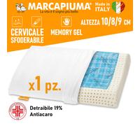 CUSCINO MEMORY GEL CERVICALE ONDA FRESCO ESTATE CALDO INVERNO Marcapiuma
