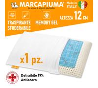 CUSCINO MEMORY GEL SAPONETTA FRESCO ESTATE CALDO INVERNO RELAX Marcapiuma