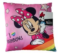 Cuscino Minnie Mouse 40x40cm Decorativo Microfibra con Tasca Porta Pigiama