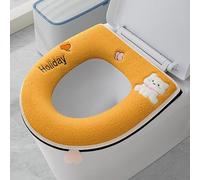 Cuscino morbido per sedile del WC, Cuscino WC in cotone poliestere | Multicolor 2/3/5 Pz Universali 43*36cm for Bagno(Yellow,2pcs - Universal 43*36cm)