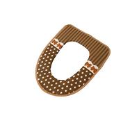 Cuscino morbido per sedile WC, Coprisedili for tappetino da bagno con cuscino, caldi e morbidi, in flanella(Brown)