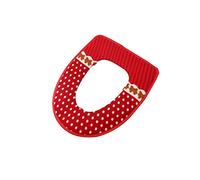 Cuscino morbido per sedile WC, Coprisedili for tappetino da bagno con cuscino, caldi e morbidi, in flanella(Red)