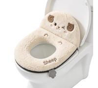 Cuscino Morbido per Sedile WC Cuscinetto WC a Forma di Pecora in Peluche | Cuscino in Peluche da Toilette Per Bagno Toilette Casa Hotel Assistenza Infermieristica Doccia Appartamento Bianco