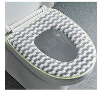 Cuscino morbido per sedile WC, Cuscino invernale in peluche con gancio e anello, guarnizione for WC, sedile caldo for uso domestico(Grey)