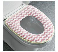 Cuscino morbido per sedile WC, Cuscino invernale in peluche con gancio e anello, guarnizione for WC, sedile caldo for uso domestico(Pink)