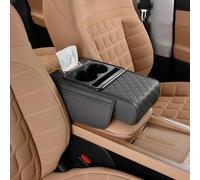 Cuscino multifunzionale per bracciolo auto, 5 in 1, in cotone memory con 2 portabicchieri, per console centrale dell'auto, cuscino per bracciolo della maggior parte delle auto (D)