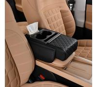 Cuscino multifunzionale per bracciolo auto, 5 in 1, in cotone memory con 2 portabicchieri, per console centrale dell'auto, cuscino per la maggior parte delle auto (A)