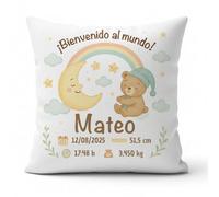 Cuscino nascita personalizzato con nome | Cuscino personalizzato Baby ideale come regalo neonato | Cuscino personalizzato con design unico e tenero (verde)