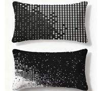 Cuscino Nero Federe Cuscini Divano 50x70cm Velluto Cuscini per Divano Set di 2,2026 Nuovo Rettangolo Stampa Fronte Retro Federe Cuscino Europa Settentrionale per Inverno Decor Camera da Letto Q-1044U