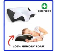 Cuscino ortopedico cervicale 100% MEMORY FOAM a farfalla per collo spalle letto