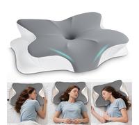 Cuscino ortopedico in memory foam, cuscino cervicale ergonomico, per col Grigio.