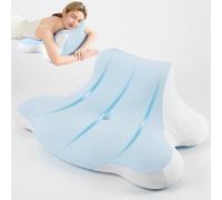 Cuscino ortopedico per cervicale in memory foam, ergonomico, a forma di farfalla, contro dolori al collo e russare, medio duro, 60 x 35 x 11,5 cm, per chi dorme sul fianco, schiena e addome