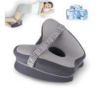 Cuscino Ortopedico per Gambe, Cuscini per Rialzo Gambe, Cuscino per Ginocchia per Chi Dorme di Lato, Cuscino di Supporto per Gambe per Alleviare la Sciatica e il Dolore alle Articolazioni(Grigio)