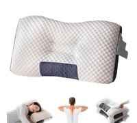 Cuscino Outfany Cozycloud,Cuscino Massaggiante per il Sonno con Supporto per il Collo,Memory Foam Traspirante,Comodo Cuscino per Colonna Vertebrale Cervicale e Collo,Morbido e non Cadente (800g)