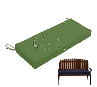 Cuscino Panca Esterno Impermeabile 5cm Spessore Resistente UV Antiscolorimento Cuscino Dondolo con Lacci Seduta Divano Giardino Materassino per Pallet Panchina(Green a,71"x10"/180x25cm)