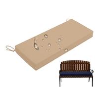 Cuscino Panca Esterno Impermeabile 5cm Spessore Resistente UV Antiscolorimento Cuscino Dondolo con Lacci Seduta Divano Giardino Materassino per Pallet Panchina(Khaki,55"x18"/140x45cm)