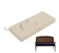Cuscino Panca Esterno Impermeabile 5cm Spessore Resistente UV Antiscolorimento Cuscino Dondolo con Lacci Seduta Divano Giardino Materassino per Pallet Panchina(Beige b,35"x20"/90x50cm)