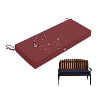 Cuscino Panca Esterno Impermeabile 5cm Spessore Resistente UV Antiscolorimento Cuscino Dondolo con Lacci Seduta Divano Giardino Materassino per Pallet Panchina(Burgundy,55"x20"/140x50cm)