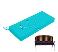 Cuscino Panca Esterno Impermeabile 5cm Spessore Resistente UV Antiscolorimento Cuscino Dondolo con Lacci Seduta Divano Giardino Materassino per Pallet Panchina(Blue b,35"x20"/90x50cm)