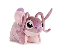 Cuscino Peluche 2 in 1 Disney Angel Lilo e Stitch, Multiuso Extra Soffice con Chiusura a Strappo per la Cameretta dei Bambini, Viaggi o Pigiama Party