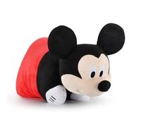 Cuscino Peluche 2 in 1 Disney Topolino, Multiuso Extra Soffice con Chiusura a Strappo per la Cameretta dei Bambini, Viaggi o Pigiama Party