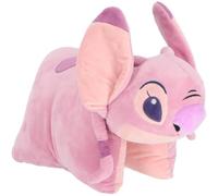 Cuscino peluche Angel 2-in-1 45x28 cm trasformabile con chiusura a strappo morbido 100% Poliestere Disney Lilo & Stitch dettagli ricamati idea regalo bambini 3+