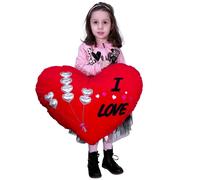 Cuscino Peluche Cuore Gigante 65cm I Love Palloncini Rosso San Valentino