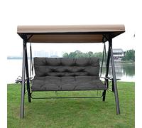 Cuscino per amaca da giardino resistente all'acqua, spesso, 2 o 3 posti, con cinghie, per dondolo da esterno, cuscino per schienale, per mobili a baldacchino, 120 x 100 x 10 cm, grigio scuro