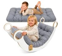 Cuscino per arco Montessori & dondolo 60x120 cm - materasso da terra bambini reversibile - seduta relax lettura gioco per la cameretta fodera cotone Oeko-Tex Galassia