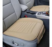 Cuscino per Auto Tappetini Coprisedile Auto Universale, Coprisedili Anteriori Auto Cuscini Seggiolino Copertura Copri Seduta Sedile Auto in Pelle Copri Sedili Auto Singolo Cuscino Bambù, Beige 1 pc.