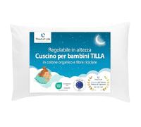 Cuscino per bambini TILLA 40x60 Sostenibile e regolabile in altezza I Cuscino premium in cotone biologico e imbottitura riciclata I Cuscino piatto e accogliente I Made in EU e certificato OEKO-Tex