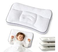 Cuscino per Bambino, 5 Zone Cuscino Supporto per La Colonna Vertebrale, Cuscini Traspirante Bifacciale Ergonomico per Bambini, Correzione della Postura, Anti-Acaridi Ipoallergenico, Lavabile, 6-12Anni
