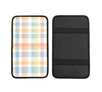 Cuscino per bracciolo auto con griglia arcobaleno, colorato, impermeabile, per console centrale dell'auto, protezione universale per la maggior parte dei veicoli SUV