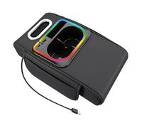 Cuscino per bracciolo auto per aumentare la scatola dei | Con tasca laterale, luce ambientale, porta USB, tappetino per sollevamento braccioli per auto, camion, camper, SUV, rimorchio