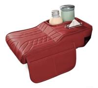 Cuscino per bracciolo dell'auto, progettato per supporto ergonomico del gomito, portabicchieri e portaoggetti in movimento (rosso)